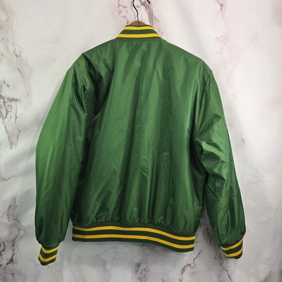 Aritzia TNA Jacket Men Small Green Stadium Yellow Varsity Bomber Coat Letterman - Picture 5 of 11